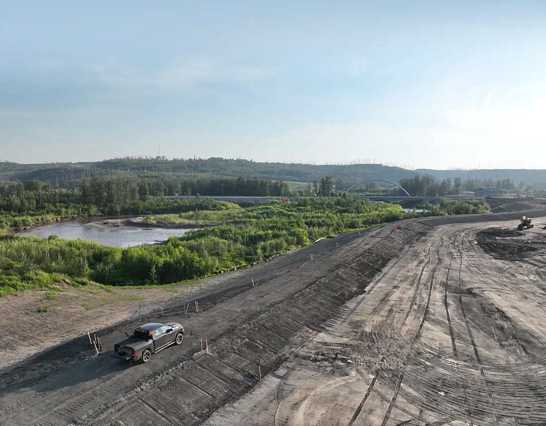 Surveyor on site in Northern Alberta